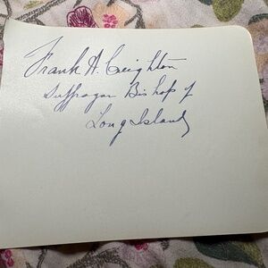 ✍️ Frank W. Creighton — Autograph Signed Card — Episcopal Bishop — Long Island